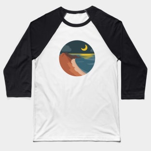 Mountain Beach Minimalist art Baseball T-Shirt